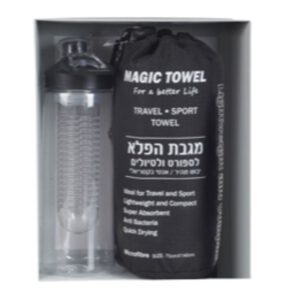 ערכת ספורט הכוללת בקבוק שתיה ומגבת פלא